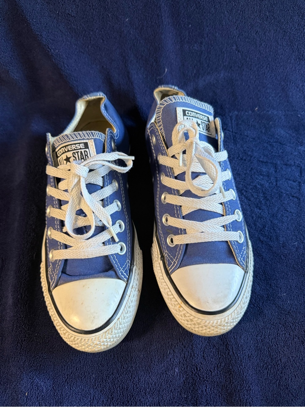 Converse Kids Low Top Sneakers in Blue with White Accents - Picture 2 of 5
